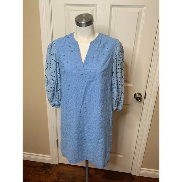 Cartolina Nantucket Blue Floral Eyelet Embroidered Isabella Dress Size S NWT! - Picture 1 of 5